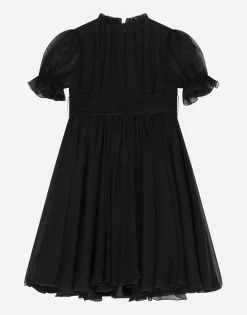 Short-sleeved chiffon dress