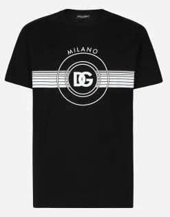Short-sleeved cotton T-shirt with DG print