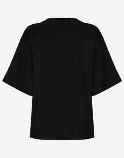 Short-sleeved cotton T-shirt with Dolce&Gabbana lettering