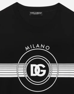 Short-sleeved cotton T-shirt with DG print