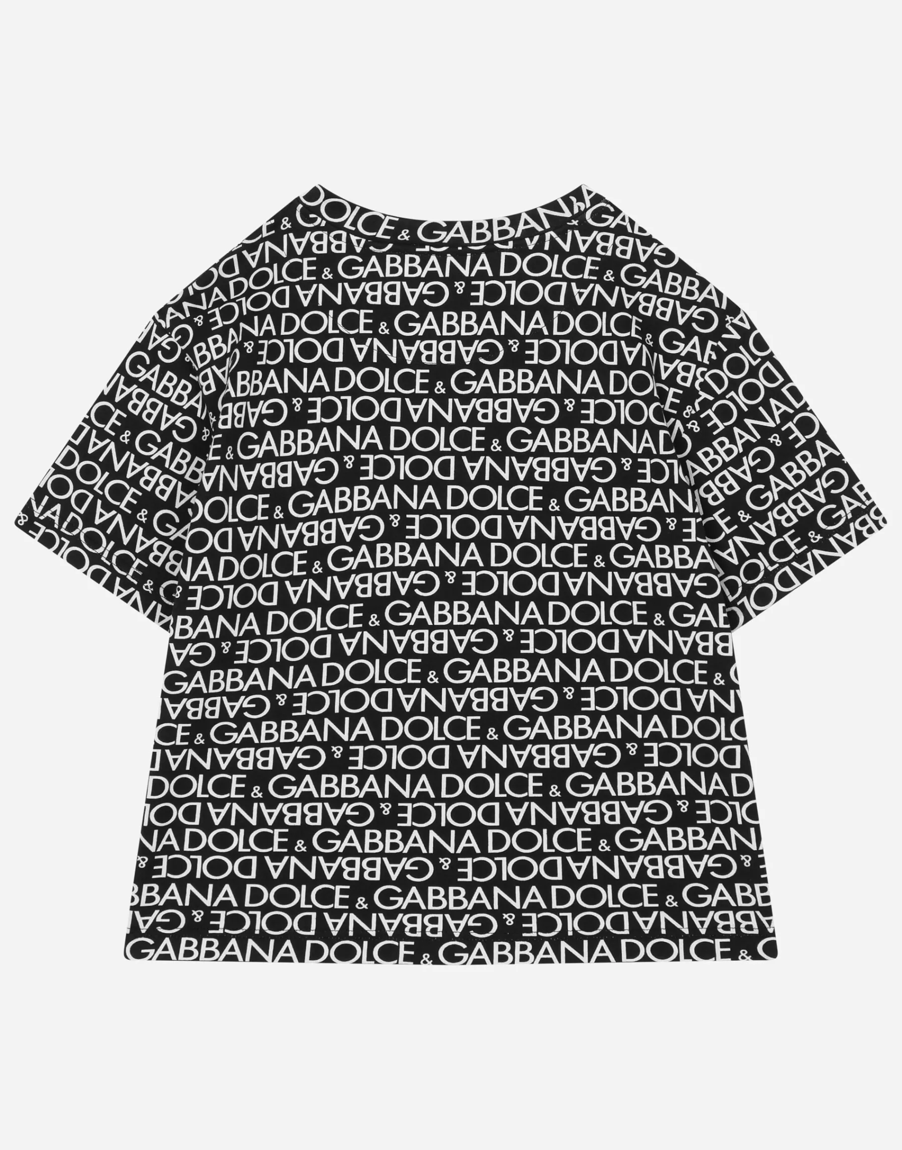 Short-sleeved jersey T-shirt with the all-over logo-print