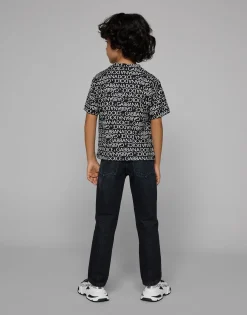 Short-sleeved jersey T-shirt with the all-over logo-print