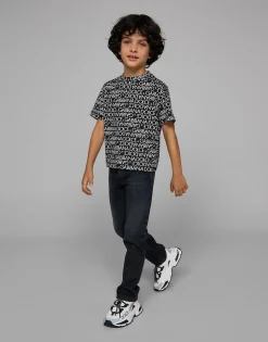 Short-sleeved jersey T-shirt with the all-over logo-print