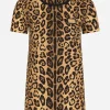Short-sleeved leopard-print jersey T-shirt