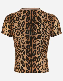 Short-sleeved leopard-print Crespo T-shirt