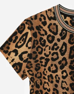Short-sleeved leopard-print Crespo T-shirt