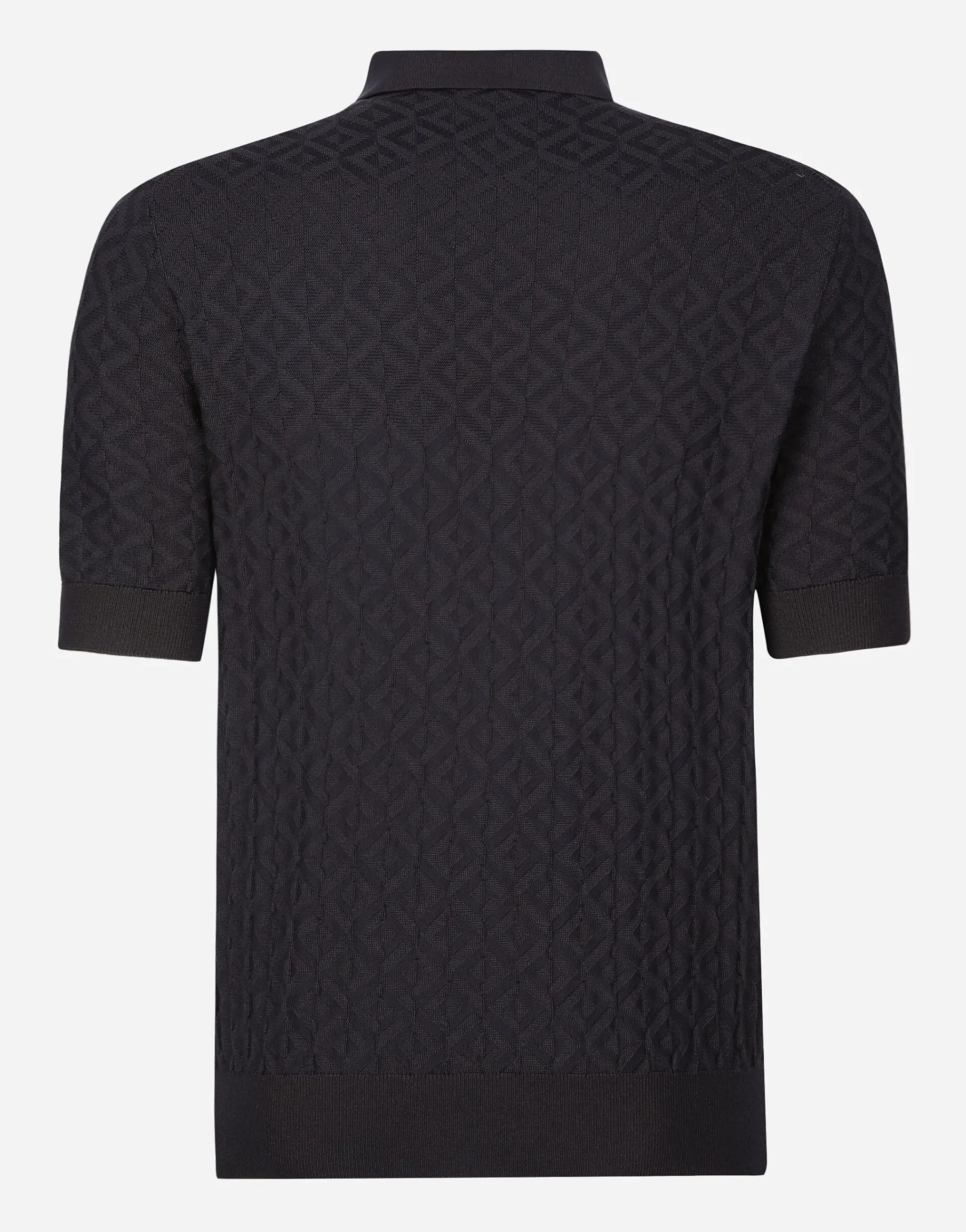 Short-sleeved silk polo-shirt