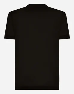 Short-sleeved silk T-shirt