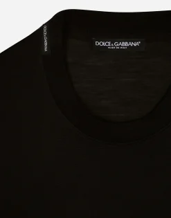 Short-sleeved silk T-shirt