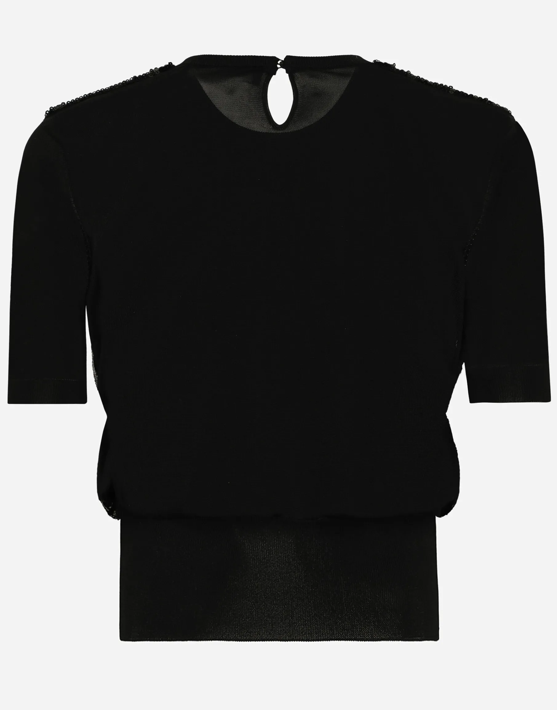 Short-sleeved top with sequin embellishment