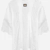 Short-sleeved T-shirt with lace inserts