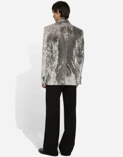 Sicilia sequined single-breasted tuxedo jacket