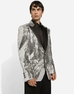 Sicilia sequined single-breasted tuxedo jacket