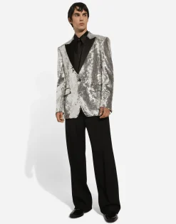 Sicilia sequined single-breasted tuxedo jacket