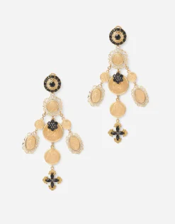 Sicily earrings in yellow 18kt gold with medals