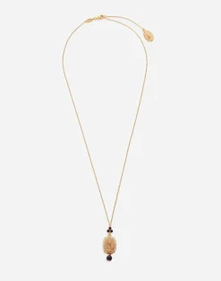 Sicily pendant with medal on yellow gold chain