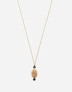 Sicily pendant with medal on yellow gold chain