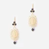 Sicily yellow gold earrings with medal pendant