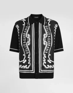 Silk and cotton shirt with bandanna print