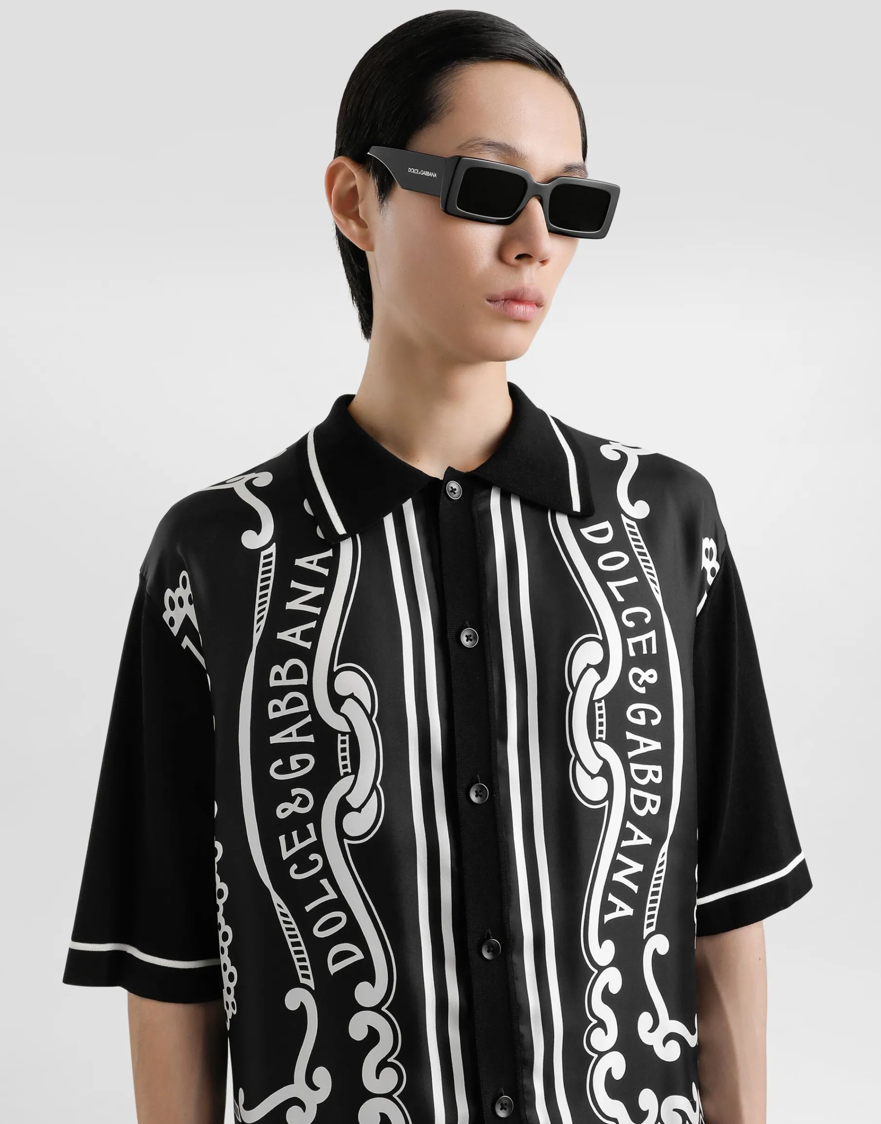 Silk and cotton shirt with bandanna print