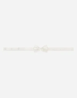 Silk bow tie with mother-of-pearl DG logo