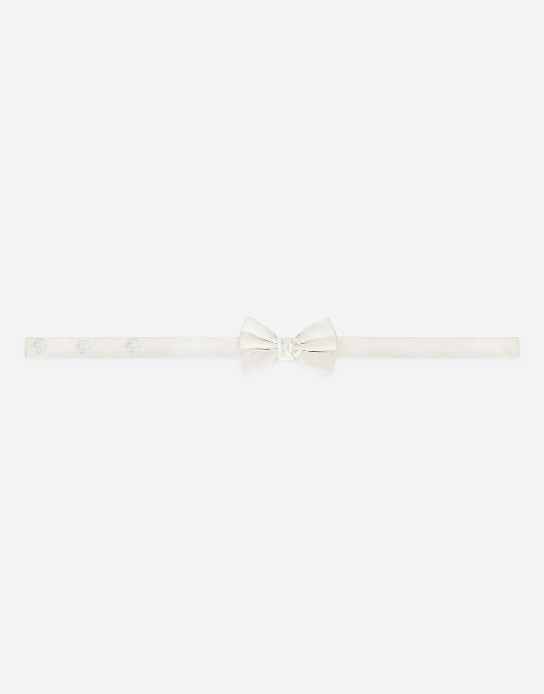 Silk bow tie with mother-of-pearl DG logo