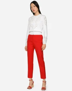 Silk cardigan with DG openwork embroidery