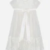 Silk chiffon and lace dress
