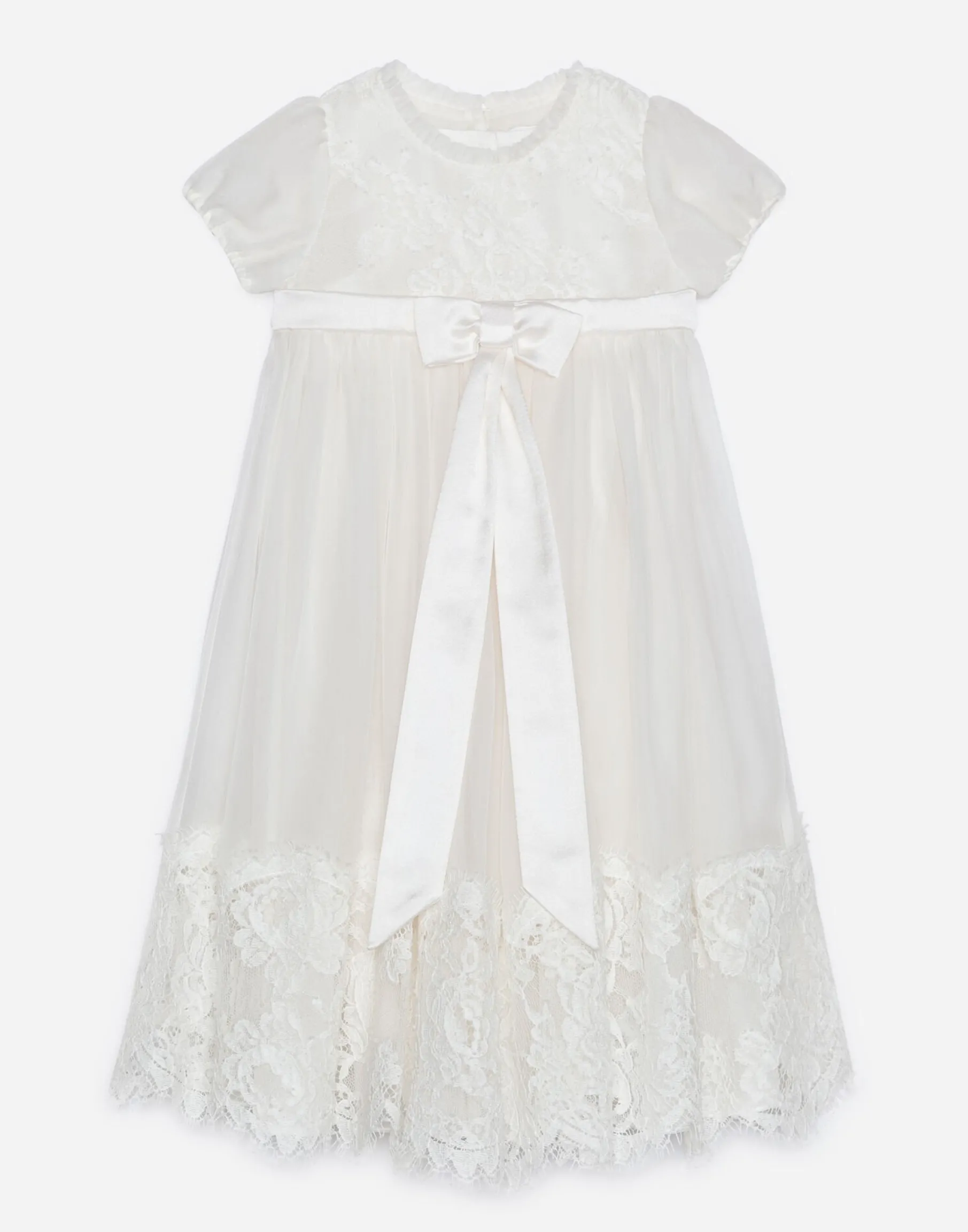 Silk chiffon and lace dress