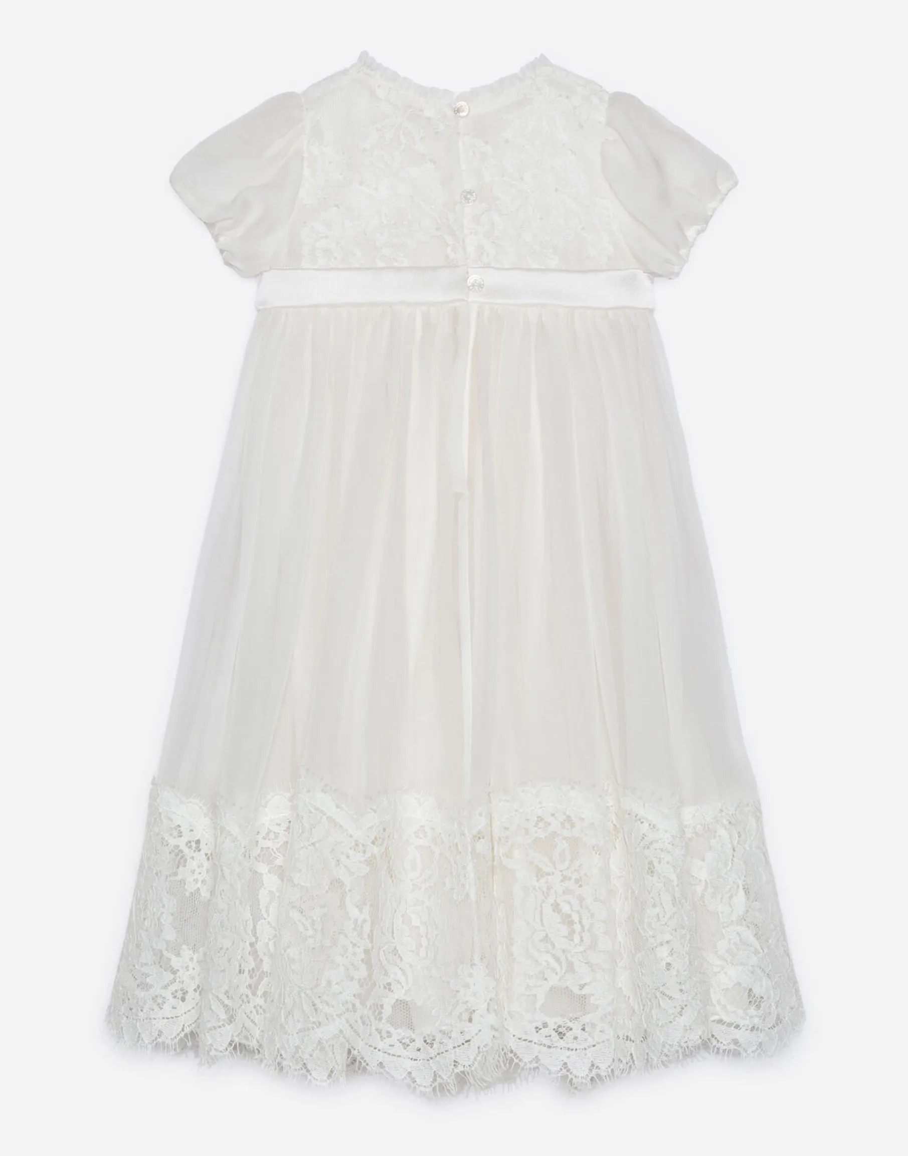 Silk chiffon and lace dress