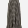 Silk chiffon calf-length circle skirt with glen plaid print