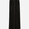 Silk chiffon cape with flower appliqué