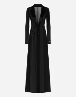 Silk chiffon duster coat