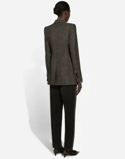Silk chiffon shirt with glen plaid print