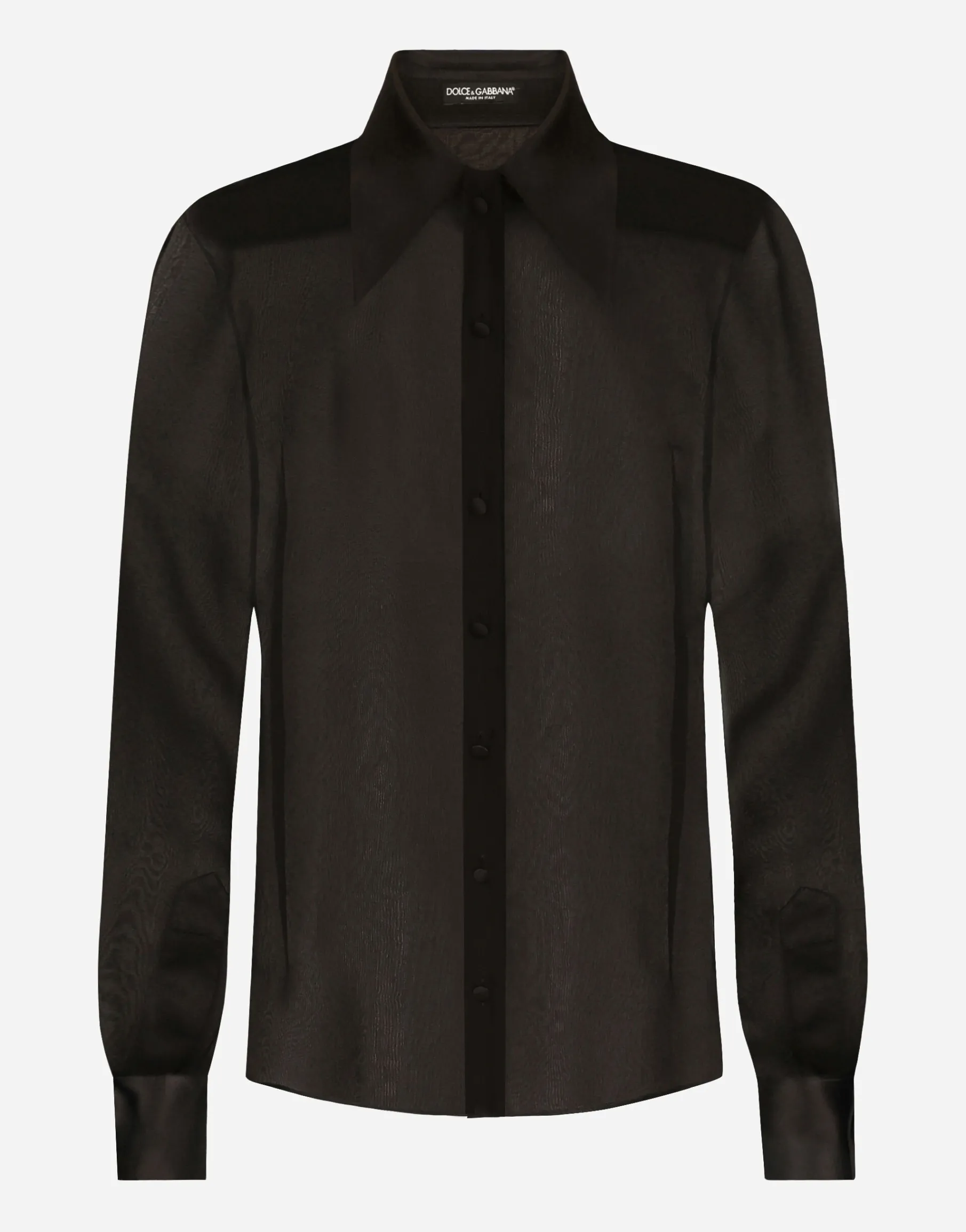 Silk chiffon shirt with satin details