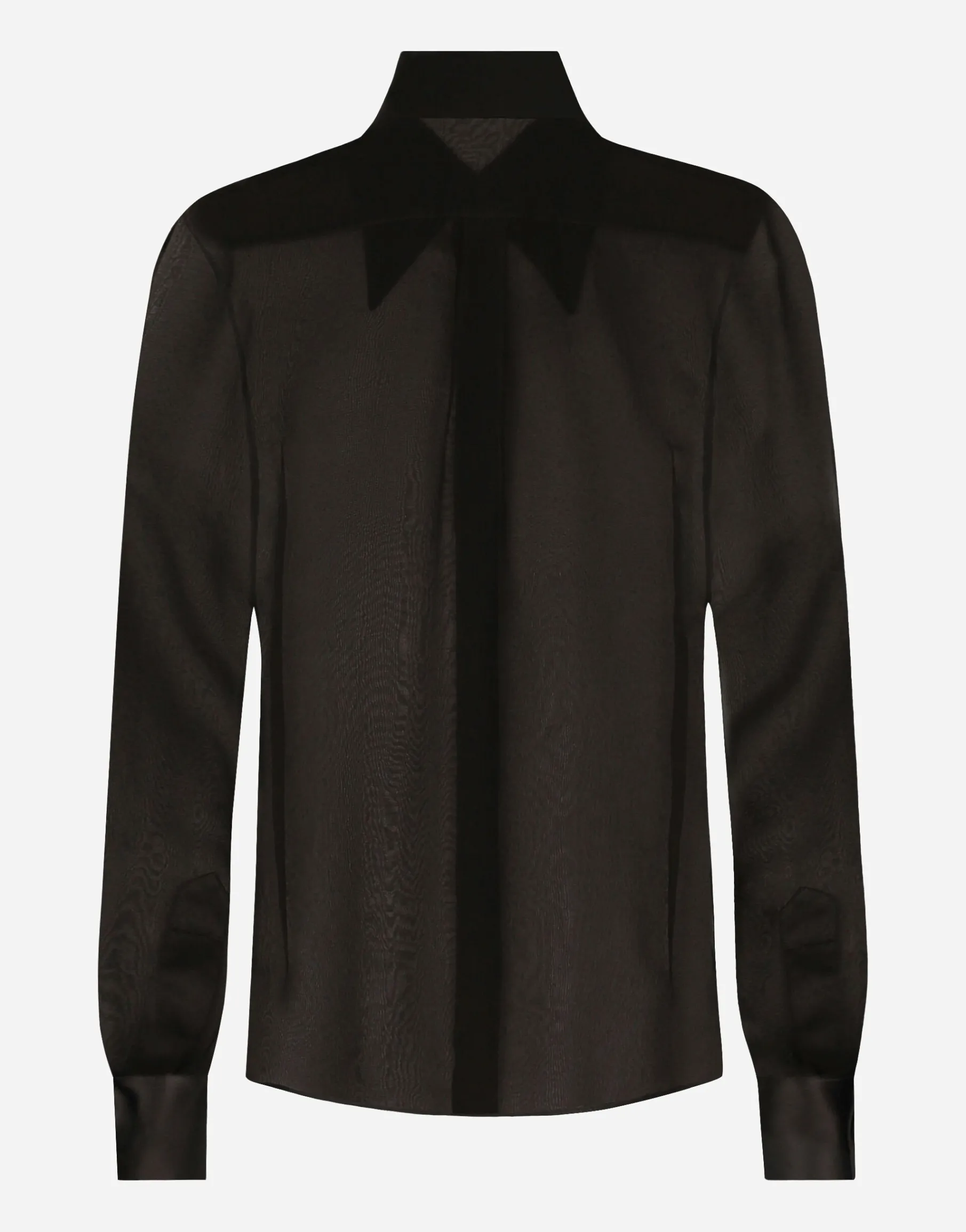 Silk chiffon shirt with satin details