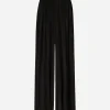 Silk chiffon wide-leg pants