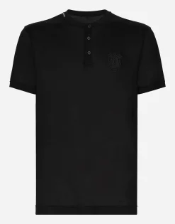 Silk granddad-neck T-shirt