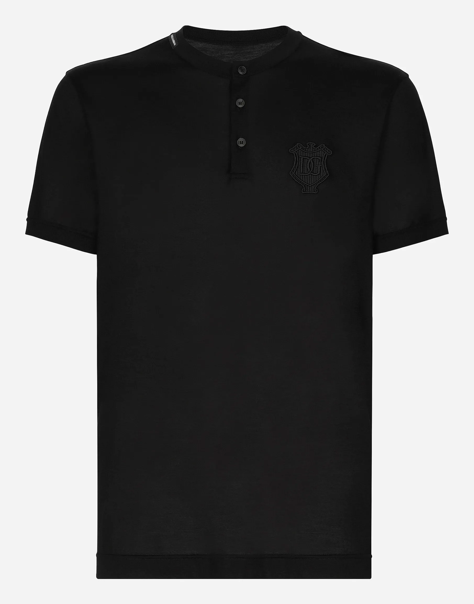 Silk granddad-neck T-shirt