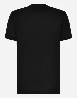 Silk granddad-neck T-shirt