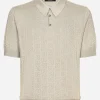 Silk jacquard polo-shirt with DG logo