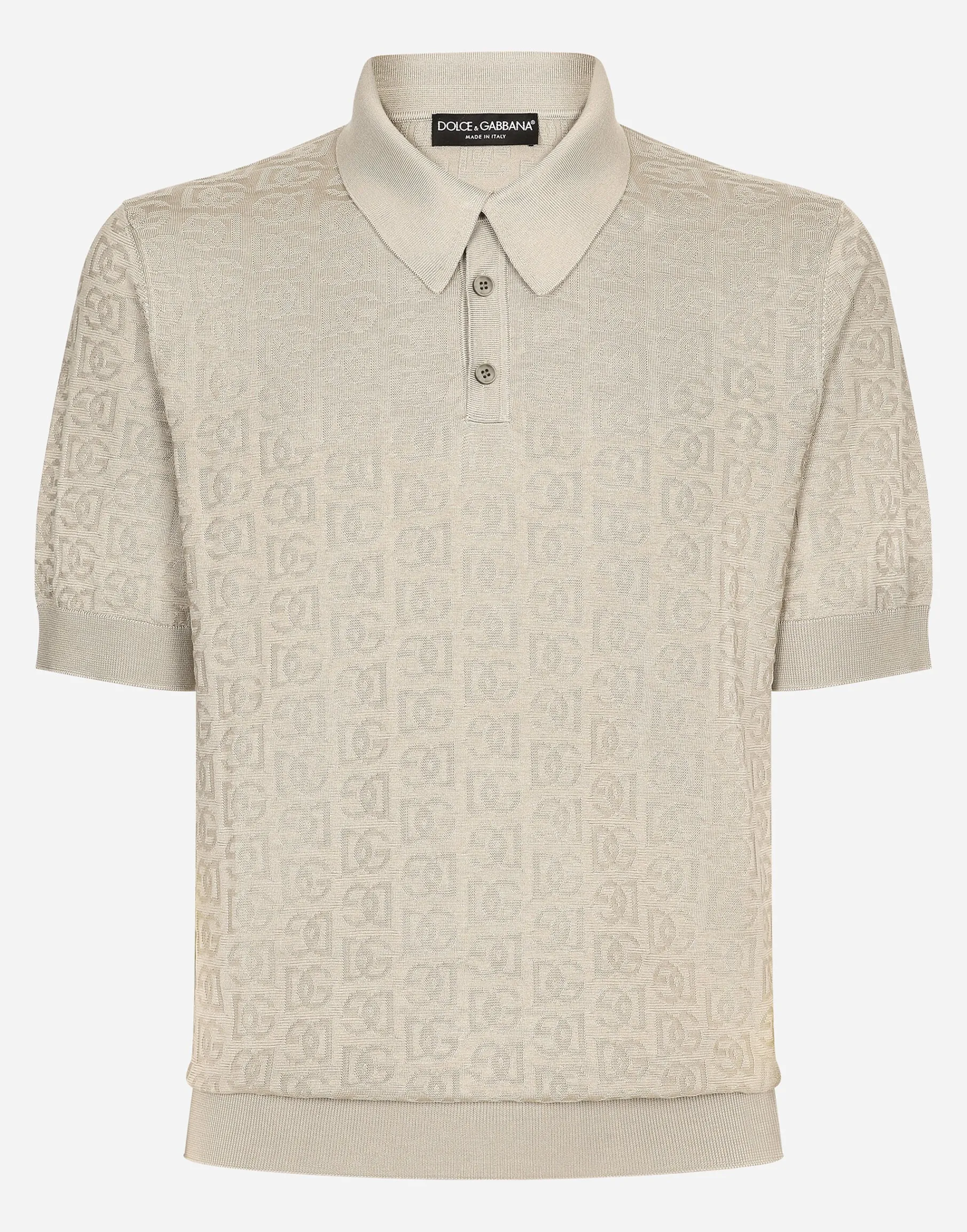 Silk jacquard polo-shirt with DG logo