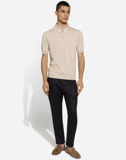 Silk jacquard polo-shirt with DG logo
