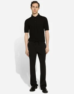 Silk jacquard polo-shirt with DG logo