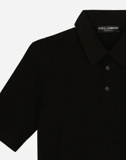 Silk jacquard polo-shirt with DG logo