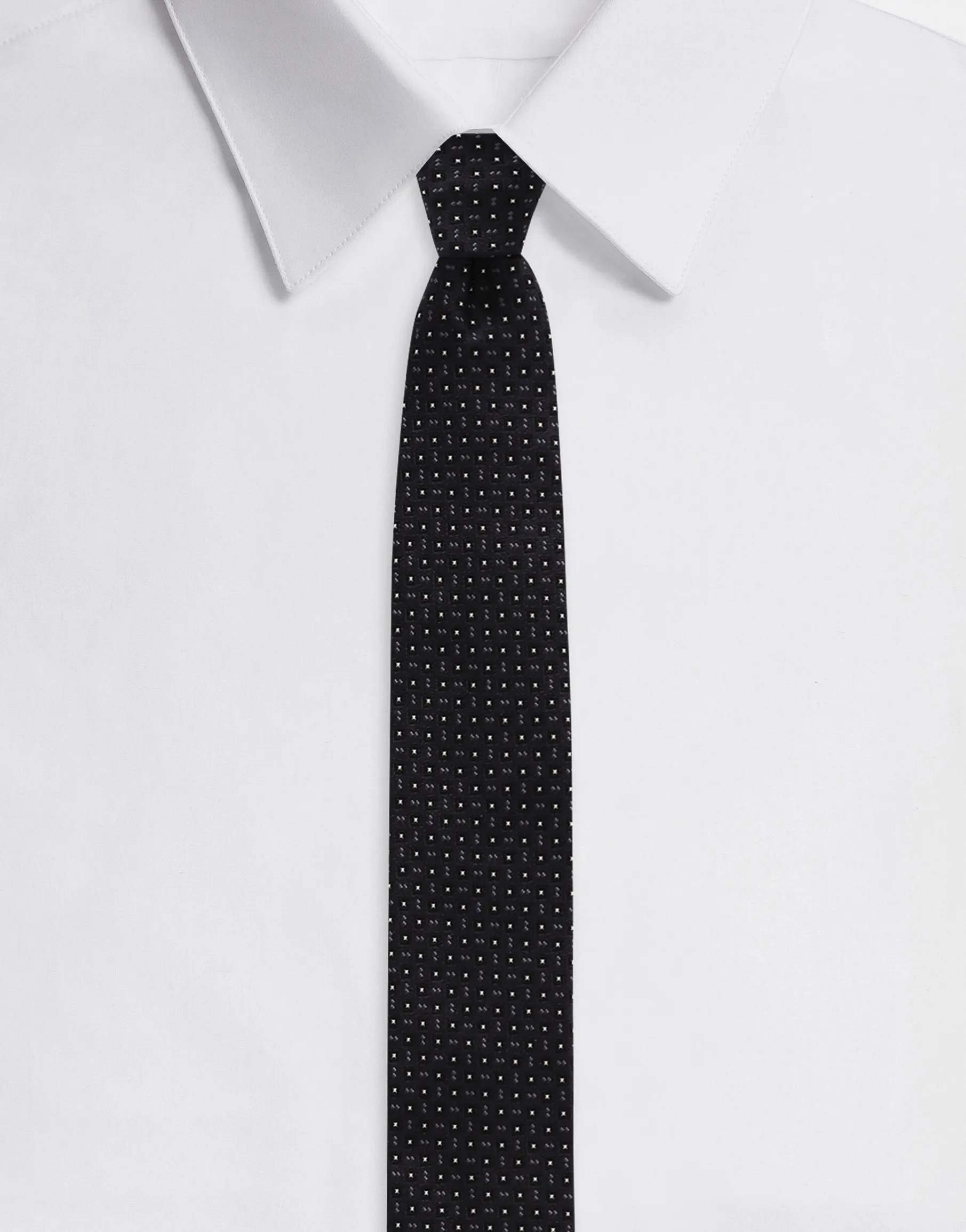 Silk jacquard tie with DG logo