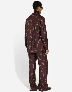 Silk jogging pants
