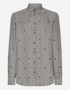Silk Martini-fit shirt with DG print