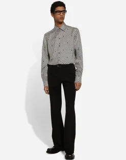 Silk Martini-fit shirt with DG print