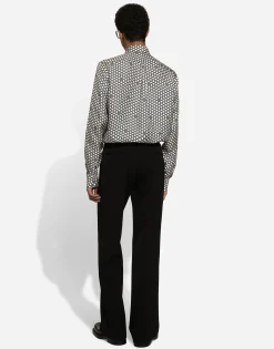 Silk Martini-fit shirt with DG print